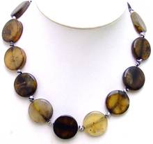 Qingmos-collar redondo de ágata de 25mm para mujer, gargantilla de piedra Natural de 18 "con hilo Multicolor, Nec5807 2024 - compra barato