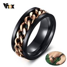 Vnox Stylish Mens 8mm Wedding Bands Ring with Spinner Link Chain Stainless Steel anel masculino erkek Gifts 2024 - buy cheap