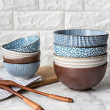 Ceramic Bowl Japanese Classical Tableware Kitchen Soup Noodle Porcelain Rice Bowl Big Ramen Bowls Spoon and Tea Cup 2024 - buy cheap