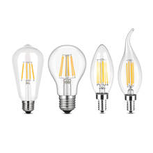 Lâmpada de filamento led e27, e14, vintage, 220v, substitui candelabro 20w, 40w, 60w e 80w, lâmpada incandescente 2024 - compre barato