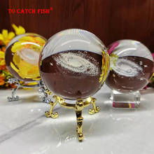 Bola de cristal 3d de globo de diâmetro 6cm, esfera de vidro de quartzo gravada a laser, acessórios de decoração para casa, presentes 2024 - compre barato