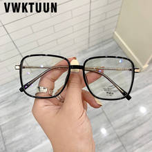 Vwktuun óculos de leitura feminino e masculino tr90, óculos anti luz azul, armação quadrada e grande, para computador 2024 - compre barato