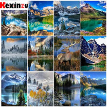 kexinzu 5D Diy Diamond Painting Cross Stitch "Mountain waterfall landscape" Home Decor Full Rhinestones Inlay Diamond Embroidery 2024 - buy cheap