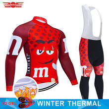 Conjunto de Ropa de Ciclismo para hombre, maillot de lana térmica y divertida para bicicleta de montaña, 7 colores, Invierno 2024 - compra barato