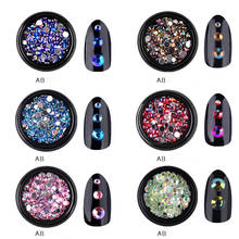 Diamantes de imitación de Cristal AB para uñas, gemas artísticas 3D de Color rosa, dorado, rojo y azul, sin fijación por calor, AAA 2024 - compra barato