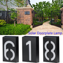 1 pc criativo ao ar livre solar conduziu a luz de parede à prova dwaterproof água número dígitos placa da lâmpada endereço casa sinal da porta 2024 - compre barato