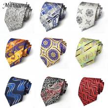 Gravata matagorda de seda para homens, gravata slim de 8cm com estampa geométrica de caxemira, jacquard, casamento, noivo, presentes para homens 2024 - compre barato