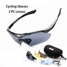 Óculos de sol para ciclismo 3 pçs, anti-uv, para grupo de lentes, esportes, montanhismo, ultra leve, armação pc, óculos para bicicleta 2024 - compre barato