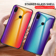 For Meizu Note 9 Case Hard Tempered glass fashion Gradient carbon fiber protective cover case for meizu 16X 16S phone shell 2024 - buy cheap