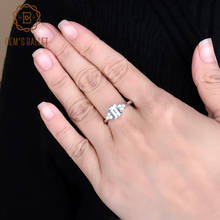 Женские обручальные кольца из серебра 925 пробы, прямоугольные кольца из небесно-голубого топаза с драгоценными камнями, ювелирные украшения, 1,28 2024 - купить недорого