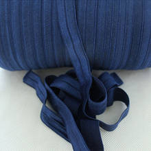 shiny 15mm fold over elastic(370NAVY), 100yard per roll, good elasticity elastic for hair ties headbands 2024 - buy cheap
