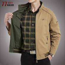 Chaqueta militar de doble cara para hombre, abrigo cortavientos de algodón con múltiples bolsillos, informal, holgado, talla grande 8XL, primavera y otoño 2024 - compra barato