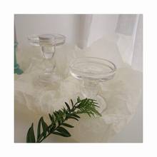 Castiçal de mesa para chá, suporte de velas leve para decoração de mesa em vidro transparente, 1 peça 3.46/4.52/in, para casamento, festa, spa 2024 - compre barato