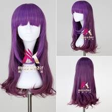 Lolita-Peluca de cabello sintético para mujer, cabellera larga y recta con flequillo, color morado, estilo Harajuku japonés, resistente al calor, con gorro 2024 - compra barato