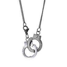 Handcuff Necklace Stainless Steel Hand Cuff Necklace Hip Hop Handcuffs Jewelry Women Men Long Chain Silver Color Ins Cool Gift 2024 - buy cheap