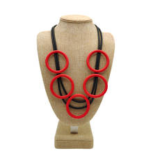 Ожерелье YD & YDBZ женское круглое, красное, бежевое, на массивной цепочке, очаровательное колье, готические аксессуары для одежды, ювелирные изделия ручной работы в подарок 2024 - купить недорого