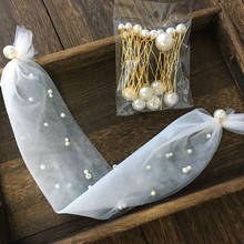 pearl Bridal Headdress Mori Fairy Veil Yarn Silk Hair Band Studio Trip Shoot White Wedding Hair Accessories 2024 - buy cheap