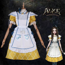 Game Alice: Madness Returns Rabbit Alice Yellow Maid Dress Uniform Lolita Dress Cosplay Costume Halloween Suit For Women fre 2024 - buy cheap