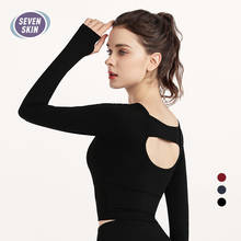 SEVEN SKIN Seamless Women Yoga Shirt Elastic Tight Crop Top with Chest Pad Long Sleeve Backless Sexy T-Shirt Gym Fitness Clothes 2024 - buy cheap