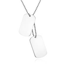 BONISKISS 2020 New unique Designer Mens Military Army Stainless Steel Dog Tags Double Silver Color Chain Mens Pendant Necklace 2024 - buy cheap