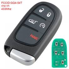 433Mhz Black 5  Buttons  Keyless Remote Smart Key Fob with 4A Chip GQ4-54T fit for 2014 2015 2016 2017 2018 2019 Jeep Cherokee 2024 - buy cheap