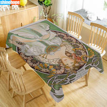 Alphonse mucha toalha de mesa oxford impressão à prova doilágua oilproof casa retangular festa mesa capa 100x14 0cm/140x250cm 2024 - compre barato