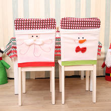 Bordado de punto de Papá Noel, decoración de muñeco de nieve, mesa de cocina, decoración de fiesta, cubierta de silla de comedor, decoraciones navideñas para el hogar 2020 2024 - compra barato