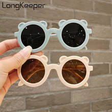 LongKeeper Fashion Round Kids Sunglasses Boys Girls 2021 Lovely Bear Shape Sun Glasses Baby Shades Vintage UV400 Gafas De Sol 2024 - buy cheap