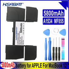 Hsabat-bateria a1527 para macbook, 12 polegadas, retina, a1534, 2004-2012, ano mf855 mjy32, mk4m2, 2014-2019, 5800mah 2024 - compre barato