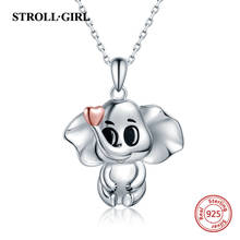 Strollgirl-cadena con colgante de elefante para mujer, collar de Animal de plata de ley 100% 925, joyería de moda, regalos, novedad de 2019 2024 - compra barato