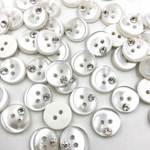 25 шт. белые пластиковые кнопки хвостовик круглая одежда куклы Швейные аксессуары DIY скрапбукинги 12 мм PT340 2024 - купить недорого