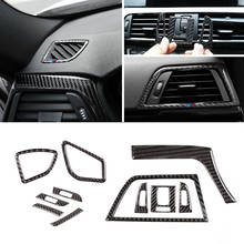 Para bmw 3 série 4 f30 f32 2013 2014 2015 2016 2017 2018 fibra de carbono interior do carro ar condicionado saída ventilação capa guarnição 2024 - compre barato