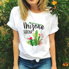 Camiseta con estampado de flores de Cactus de amor Sedona, camisa de estilo Harajuku, estampado de moda de verano, 100% de algodón 2024 - compra barato