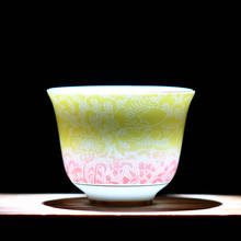 Taza de té esmaltada de 80ml, cuenco pequeño de cerámica hecho a mano, tazas de té chino de Kung Fu, accesorios de decoración para el hogar 2024 - compra barato