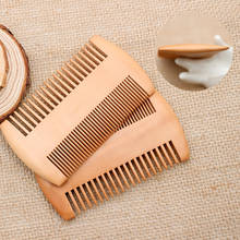 1PC Double Side Natural Peach Wood Comb Close Teeth Anti-static Scalp Massage Detangling Women Girl Comb Men Beard Pocket Comb 2024 - buy cheap