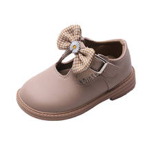 Zapatos informales de cuero para niñas pequeñas, zapatillas planas con lazo y flores de margaritas, para primavera y otoño, 21-30 2024 - compra barato