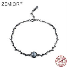 ZEMIOR Darkness Bracelet For Women Moonstone Setting 925 Sterling Silver Twilight Thorns Chain Fine Gemstone Handmade Bracelets 2024 - buy cheap