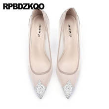 Big Size Slip On Silver 4 34 Scarpin Glitter High Heels Shoes Thin Stiletto Pumps Designer Black Ladies 33 Pointed Toe 2021 Mesh 2024 - buy cheap
