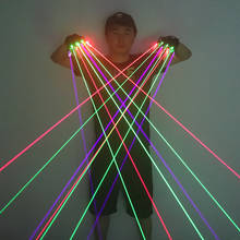 Luvas de laser coloridas 3 peças, verde + 2 peças vermelho + 2 peças roxo, para homens, laser, bar, festa, palco, show 2024 - compre barato