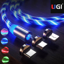 UGI 3IN1 Luminous LED Magnetic Cable Glowing Light For iPhone 11 12 Mini Pro MAX XS XR Type C USB C Micro USB For Samsung Xiaomi 2024 - buy cheap