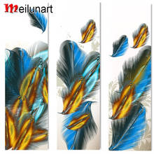 Colored feathers large diy 5d diamond painting kits full square round drill mosaic embroidery kits wall decoration AS0898 2024 - buy cheap