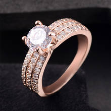 Кольца из розового золота для женщин, модный набор обручальных колец, роскошные кольца для женщин, ювелирные изделия, кольцо для любви, оптовая продажа, модное кольцо, Размер 5 2024 - купить недорого
