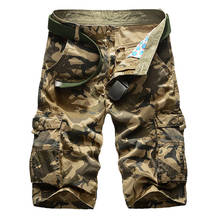 Calções de carga masculina verão fino solto multi-bolsos casual camuflagem calças cortadas para caming pesca fs99 2024 - compre barato