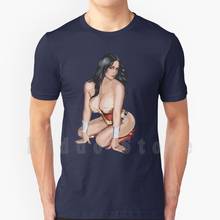 Camiseta de algodón con estampado para hombres, camisa Sexy de chica adolescente con curvas, cuerpo hermoso, impresionante, bonito, Con pechos grandes, nueva 2024 - compra barato