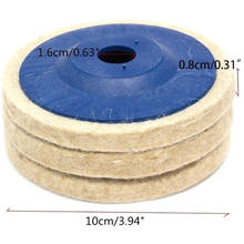 Roda de polimento de lã 100mm, almofadas de polimento, moedor de ângulo, feltro, disco de polidor 2024 - compre barato
