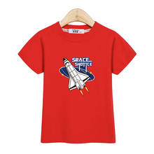 Детская футболка с коротким рукавом Aimi lakana, топы для мальчиков с космическим шаттлом, Детская Хлопковая футболка с круглым вырезом, одежда с мультяшным принтом для маленьких мальчиков 2024 - купить недорого