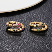 Moda metal cobra anel ajustável para as mulheres requintado brilhante zircônia cúbica dedo anel de cobre ouro jóias presente 2020 2024 - compre barato