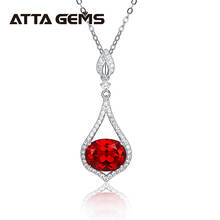 Ruby Sterling Silver Pendant for Women Fine Jewelry Gift for Mother's Day Created Ruby 3.5 Carats Classic Style 2024 - buy cheap