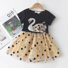 2021 New Summer Kids Baby Girls Cartoon Pattern Dress Children Star Pattern Mesh Dresses Party Costumes Suit Baby Clothing 3-7Y 2024 - buy cheap