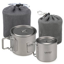 Lixada 2PCS Ultralight Titanium Cup Camping Water Cup Mug Outdoor Camping Picnic Water Cup Mug with Foldable Handle 2024 - buy cheap
